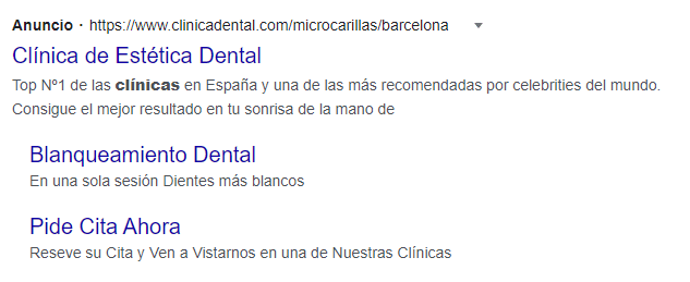 extensión de sitio clínica dental